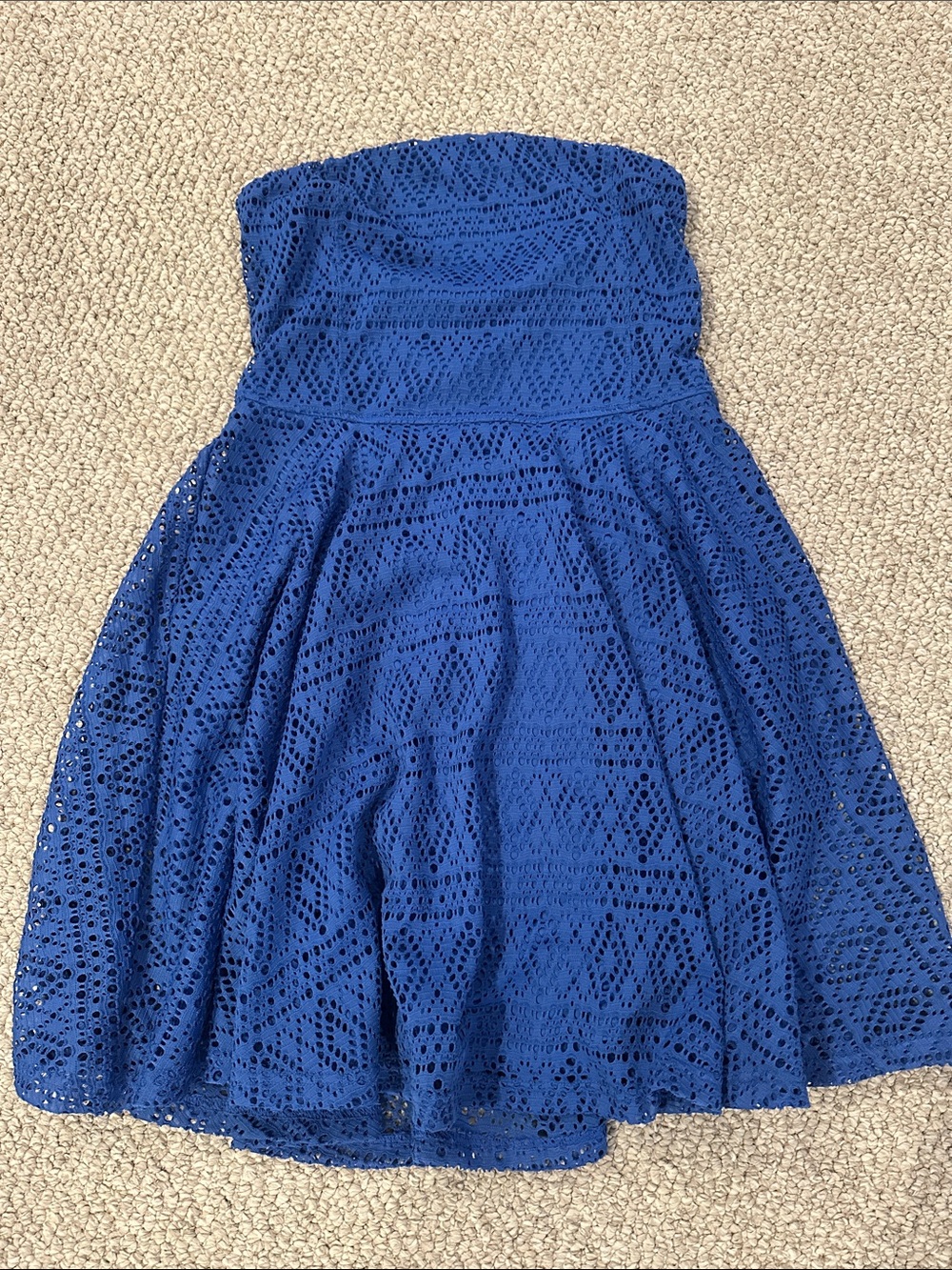 BOGO FREE Express Blue Lace Overlay Sleeveless Skater Dress
